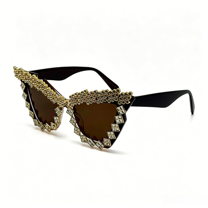 Women's Designer Sunglasses with Glamorous Crystal-Embellished Frame Bowlift