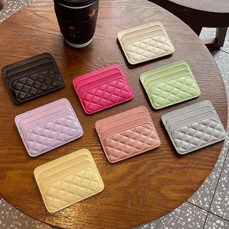 Quilted Leather Slim Card Holder Bowlift