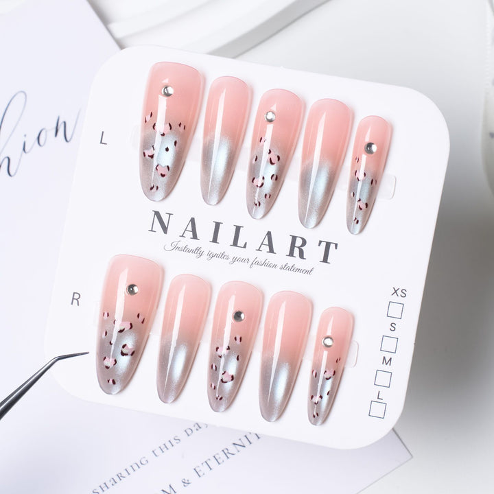 Artistic Press-On Nail Set with Cute Character Designs Bowlift