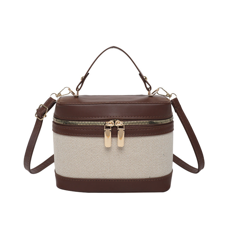 WoChic Leather and Fabric Crossbody Bag Bowlift