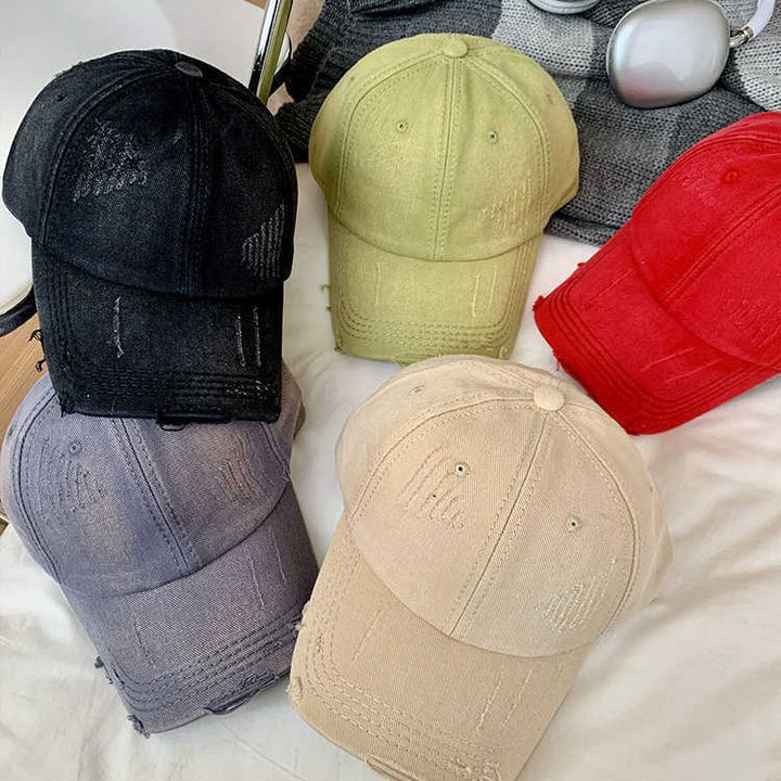 Women's Distressed Vintage-Style Baseball Cap Bowlift
