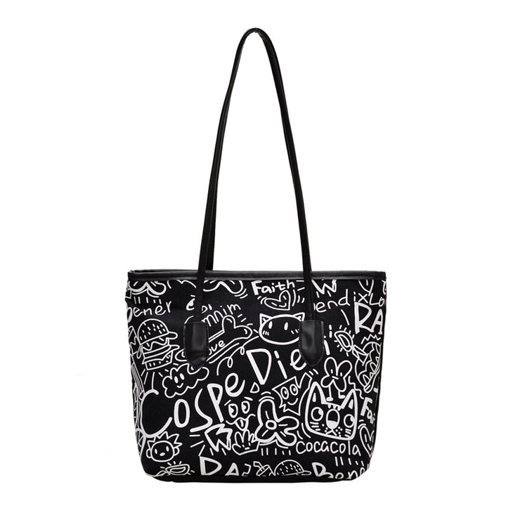 WoArtistic Graphic Print Shoulder Tote Bag Bowlift