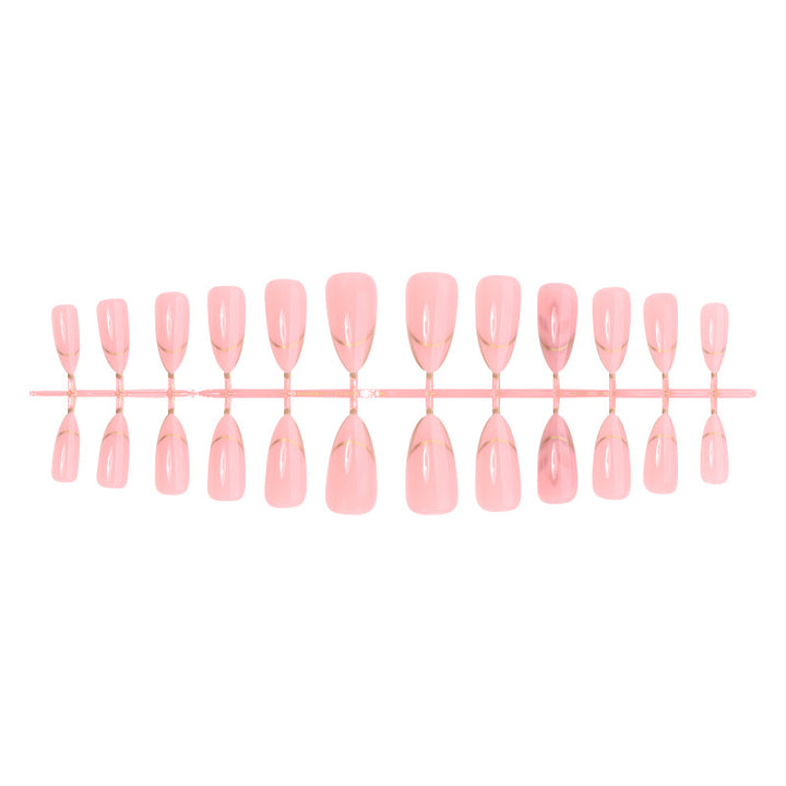 Elegant French Tip Press-On Nail Set Bowlift