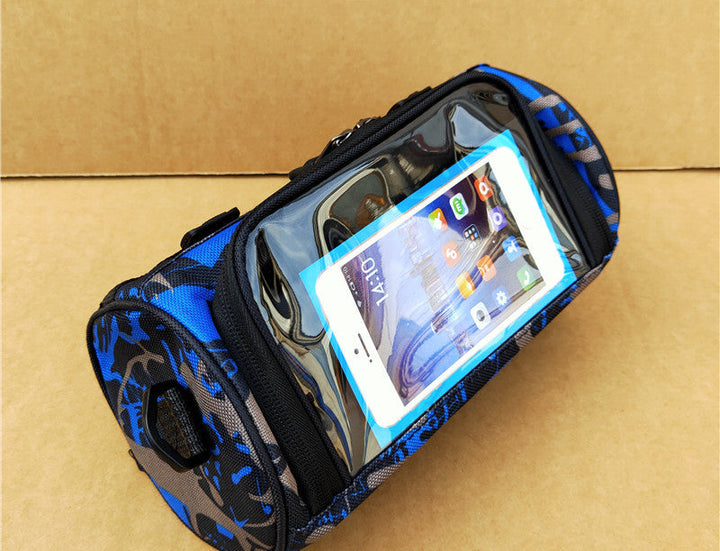 waterproof bicycle handlebar phone bag with touchscreen pocket and zippered cargo Bowlift