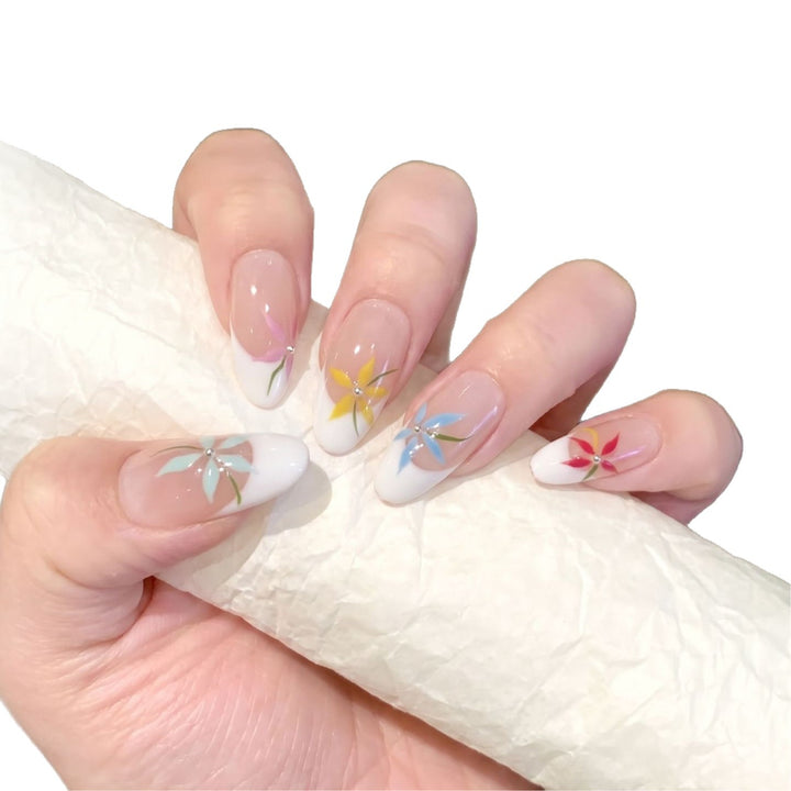 Floral Art Press-On Nail Set Bowlift