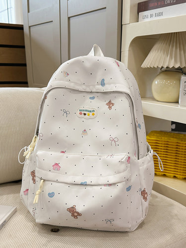 Whimsical Character Print Backpack Bowlift