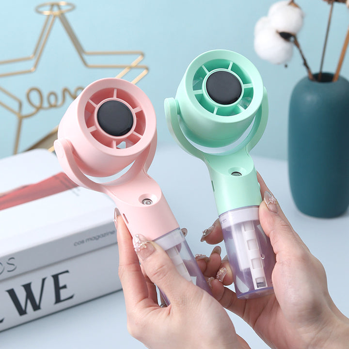 Unisex Portable Hand Fan with Integrated Spray Function Bowlift