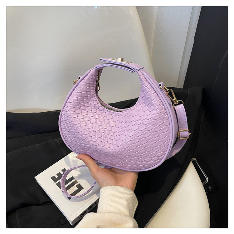 WoTextured Leather Hobo Bag Bowlift
