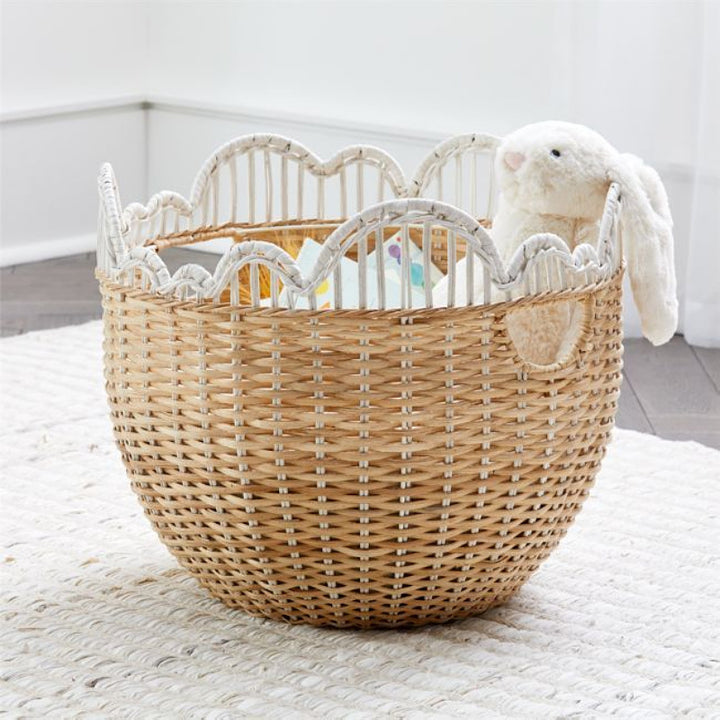 Playful storage basket with wave edge Bowlift