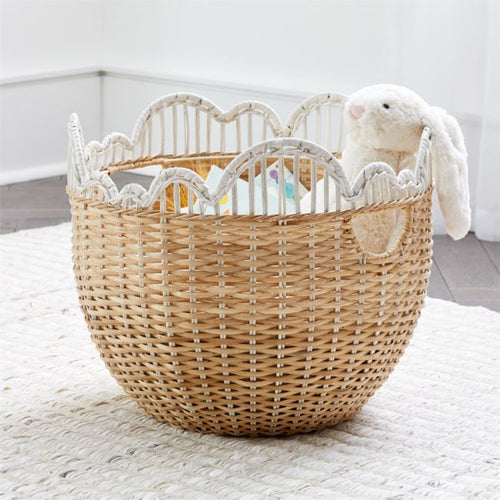 Playful storage basket with wave edge Bowlift