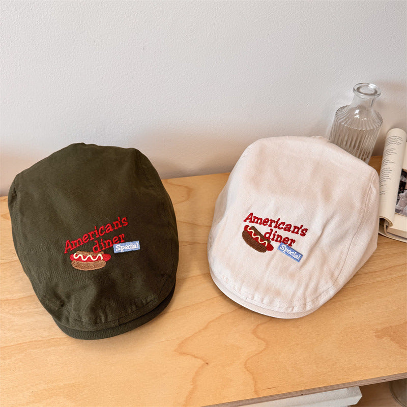 Men's Embroidered Casual Newsboy Cap Bowlift