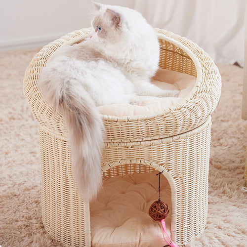 Cozy cat basket with play ball Bowlift