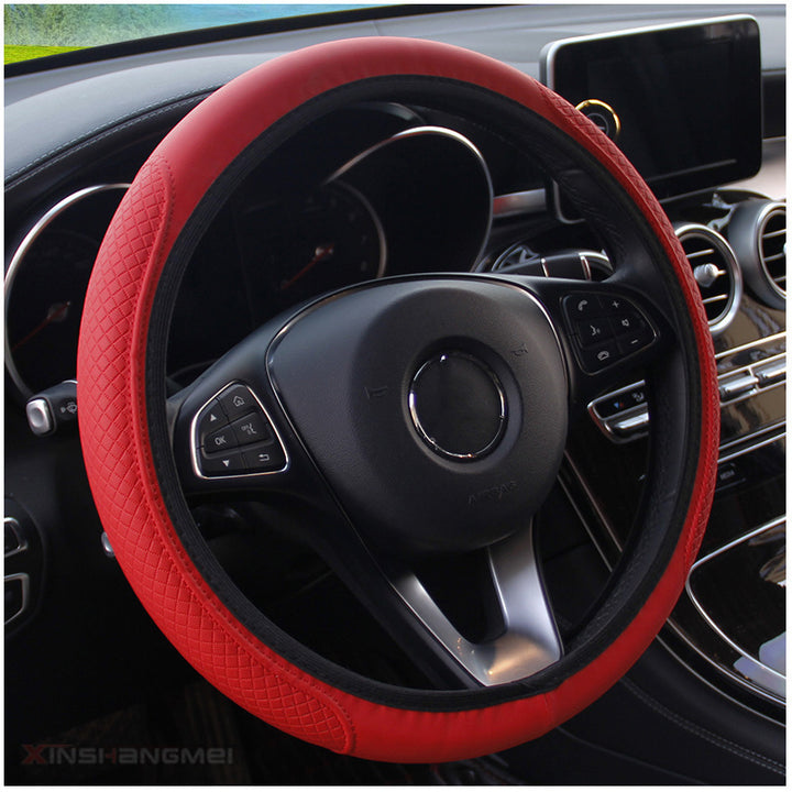 Premium Non-Slip Leatherette Steering Wheel Cover with Quilted Grip and Heat Resistant Padding Bowlift