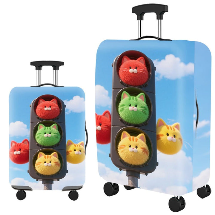 Artistic Cat-Themed Hard Shell Suitcase Bowlift