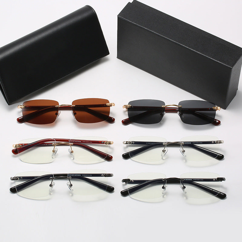 Women's fashionable half-frame glasses with comfortable nose pads and elegant design Bowlift