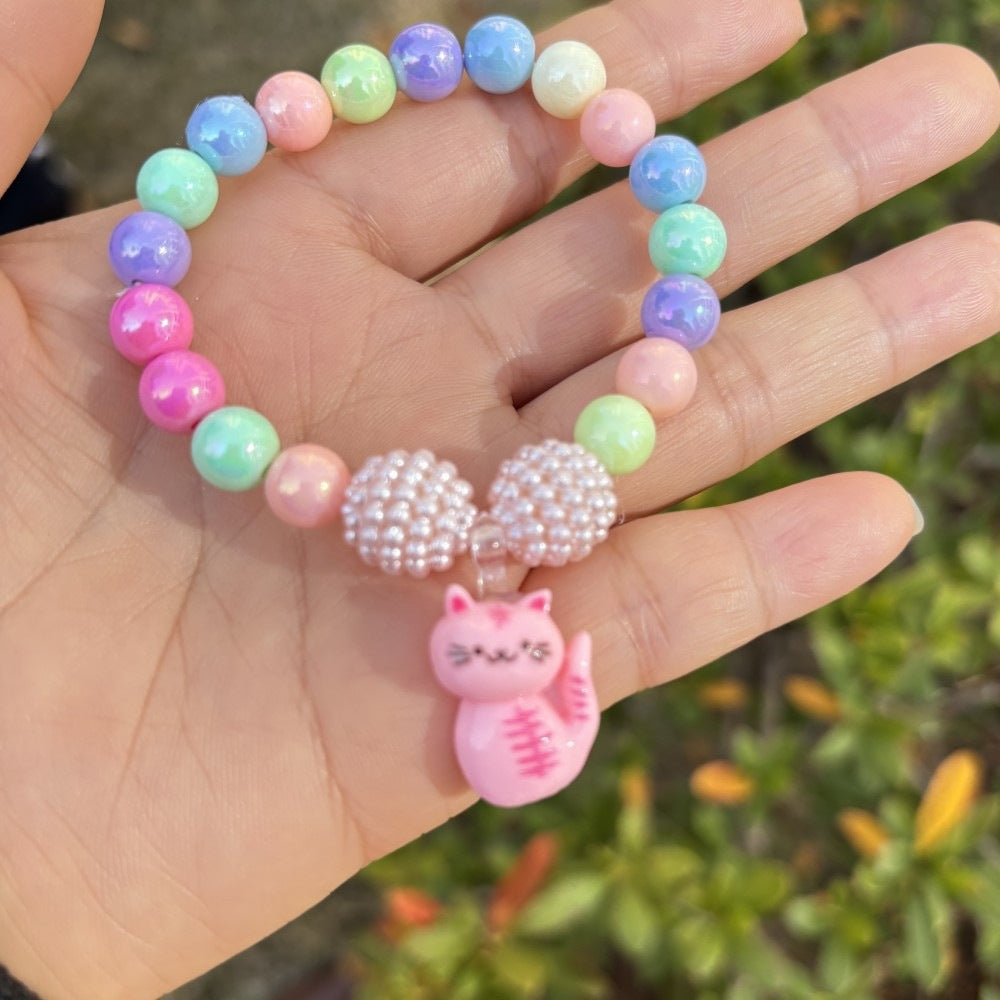 Colorful bracelet with flower charms Bowlift