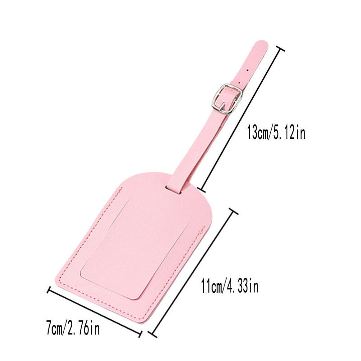 Leather Luggage Tag with Adjustable Buckle and Hidden ID Card Pocket Bowlift