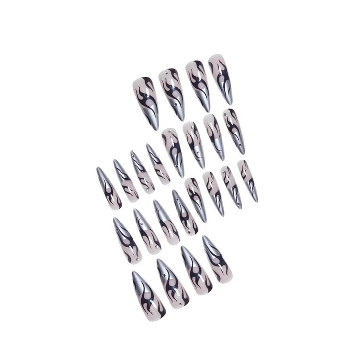 Artistic Flame Design Press-On Nail Extensions Bowlift