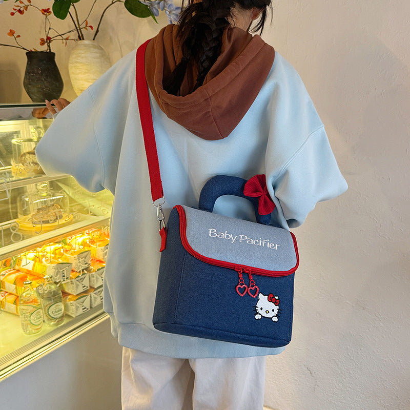 Stylish Denim Pacifier Bag Bowlift