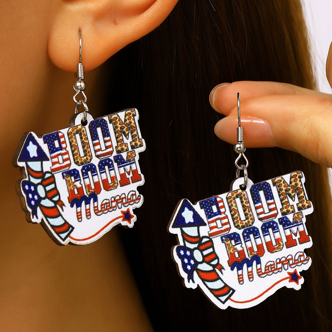 Women's unusual star-rose acrylic earrings with feather-light wearing comfort and fishhook closure Bowlift