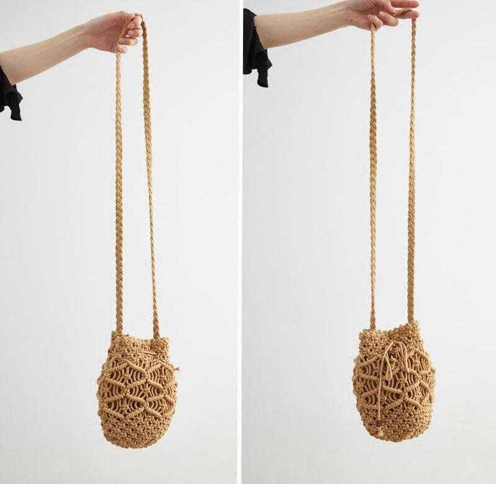 Macrame Messenger Bag with Decorative Pattern Bowlift