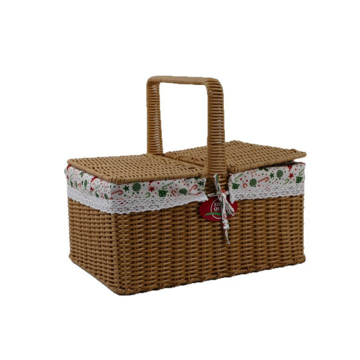 Ladies picnic basket with elegant fabric cover and practical carrying handles Bowlift