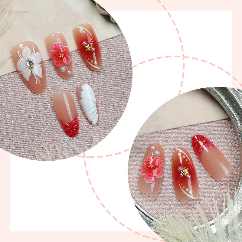 Floral Embellished Press-On Nail Set Bowlift 1788495995
