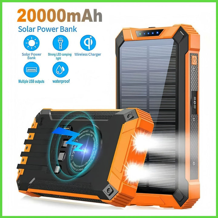 Solar Powerbank with Flashlight By Bowlift