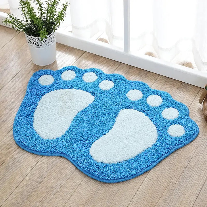 Cute Cartoon Footprint Bath Mat Bowlift
