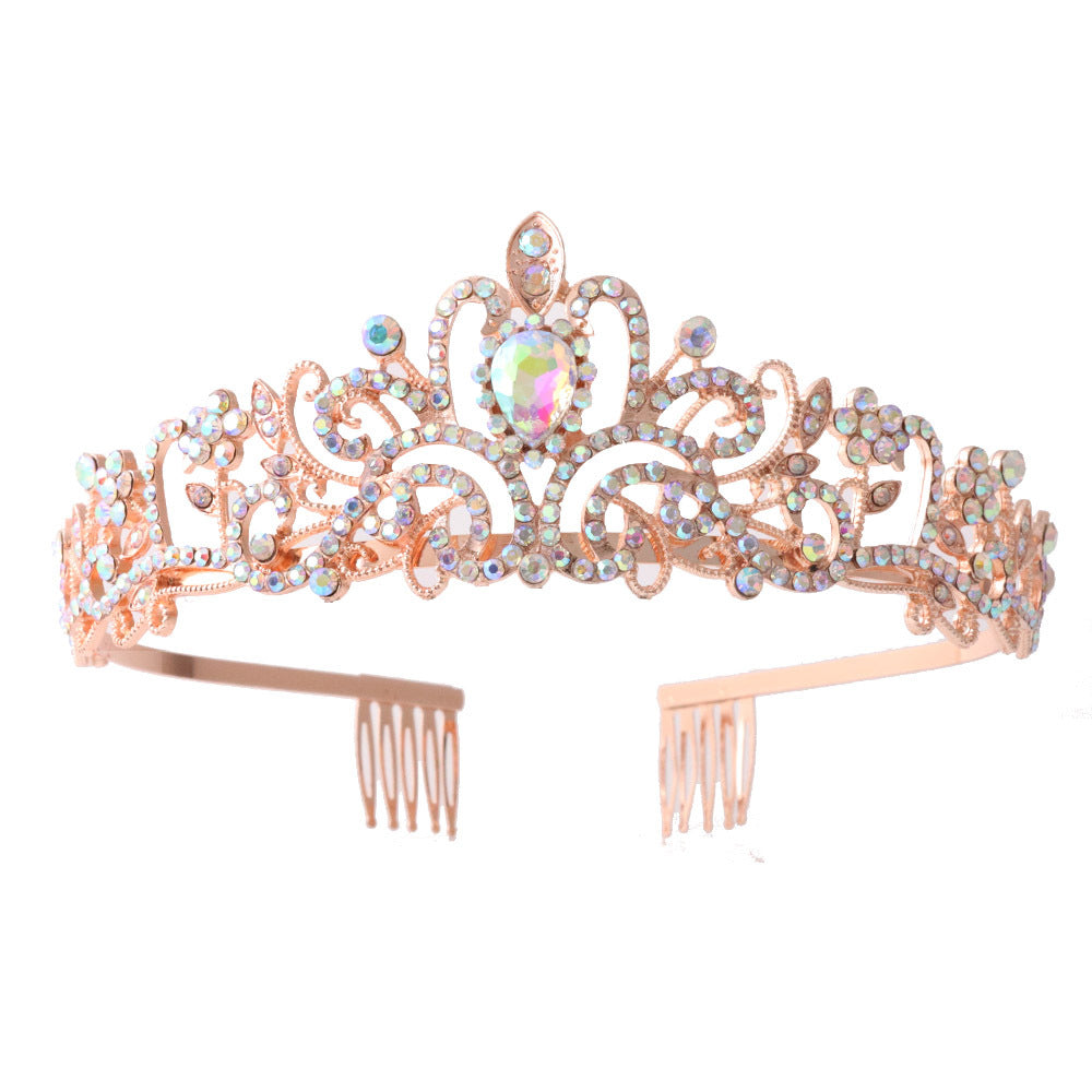 Ladies Sparkling Crystal Tiara with Filigree Design Bowlift