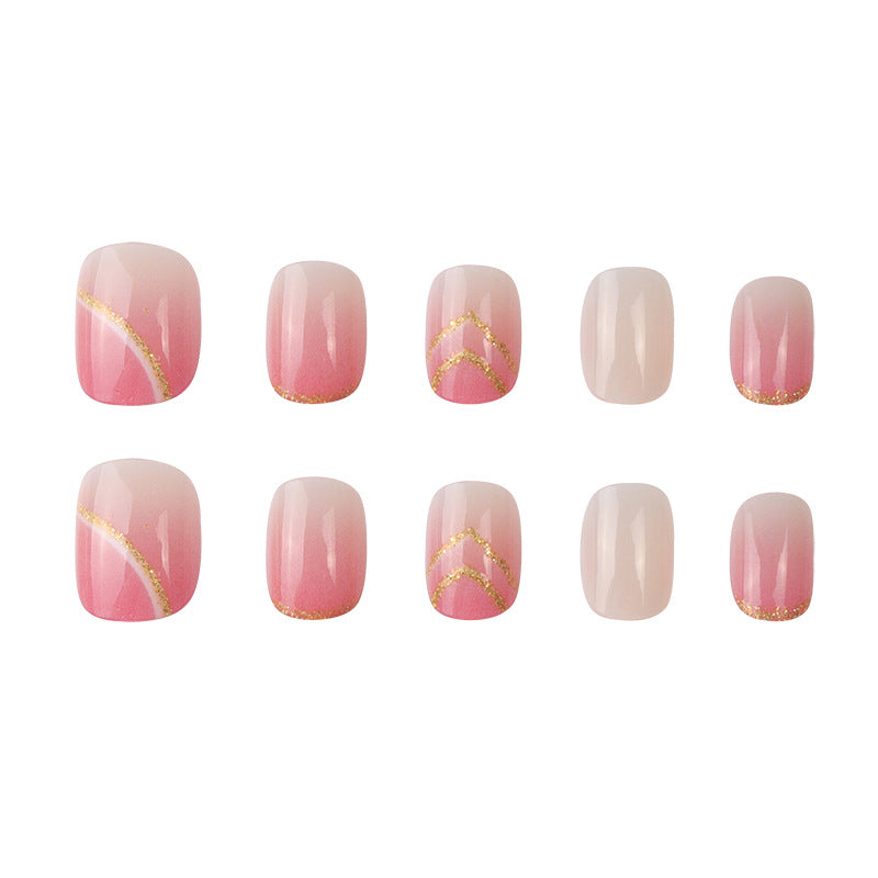 Artistic Bi-Colored Press-On Nails Bowlift