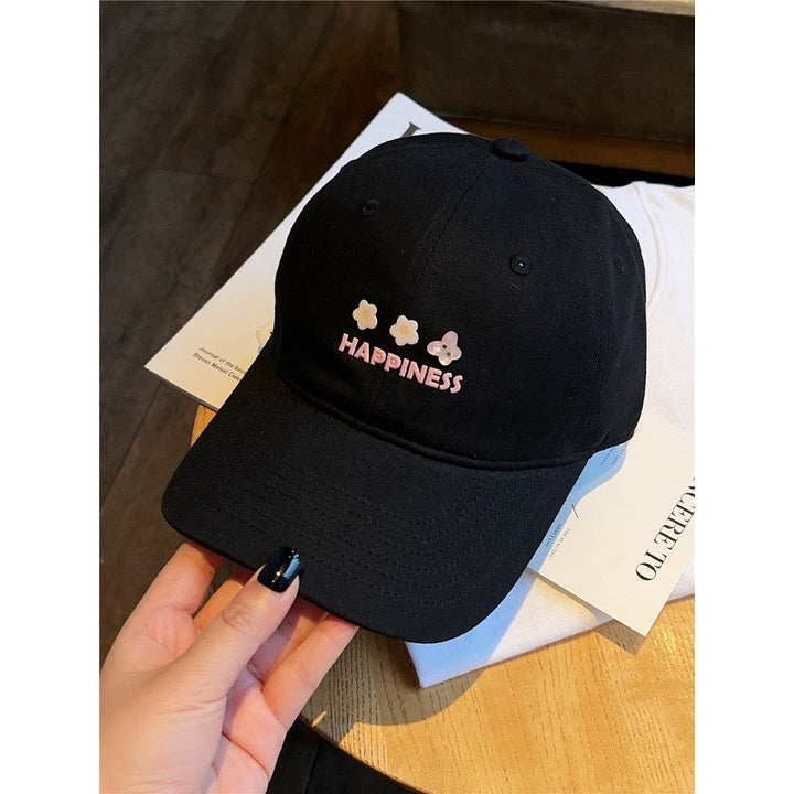 Women's Embroidered Happiness Baseball Cap Bowlift
