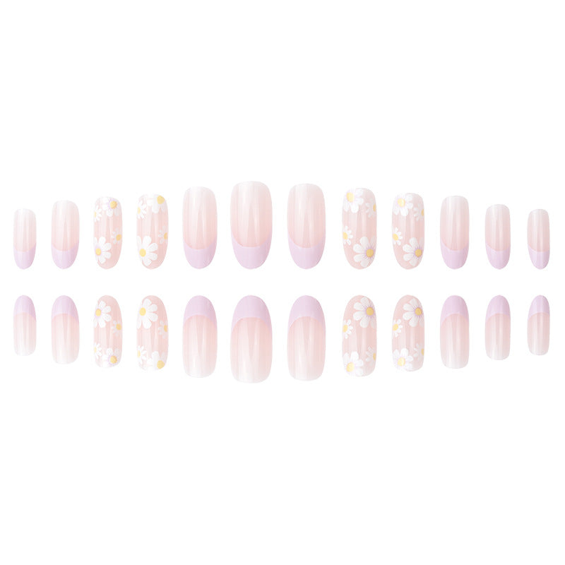 Floral Motif Long Press-On Nails Bowlift