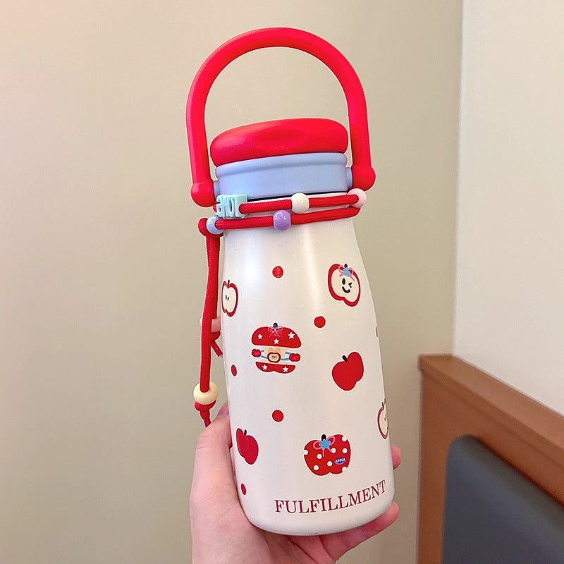 Women’s creative drinking bottle with funny design and practical cord Bowlift