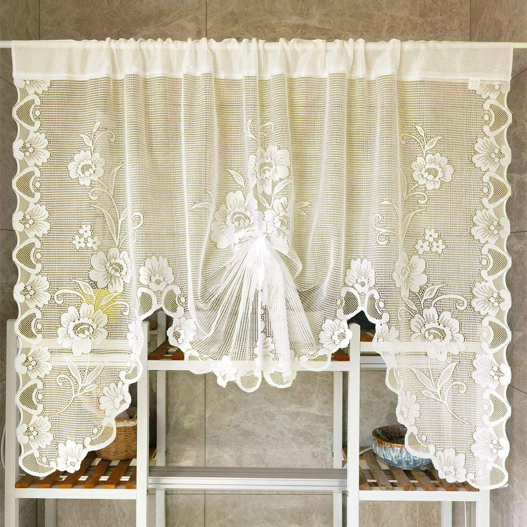 Elegant Floral Lace Window Curtains