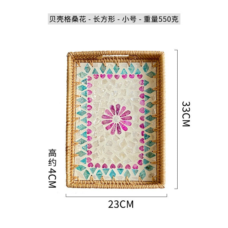 Women rectangular serving platter with handmade mosaic Bowlift