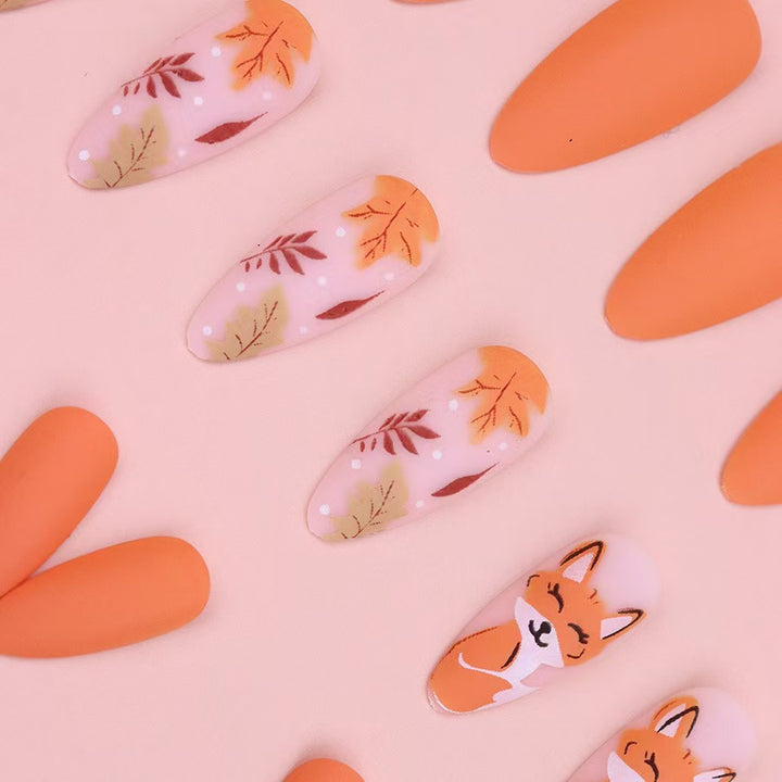 Artistic Press-On Nail Set with Floral and Character Design Bowlift