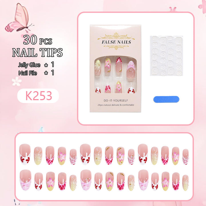 Artificial Nail Set with Floral and Glamorous Decorations Bowlift