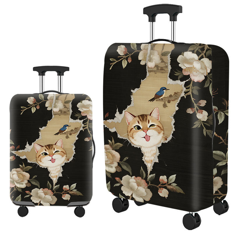 Tropical Leaf Print Hard Shell Luggage Bowlift