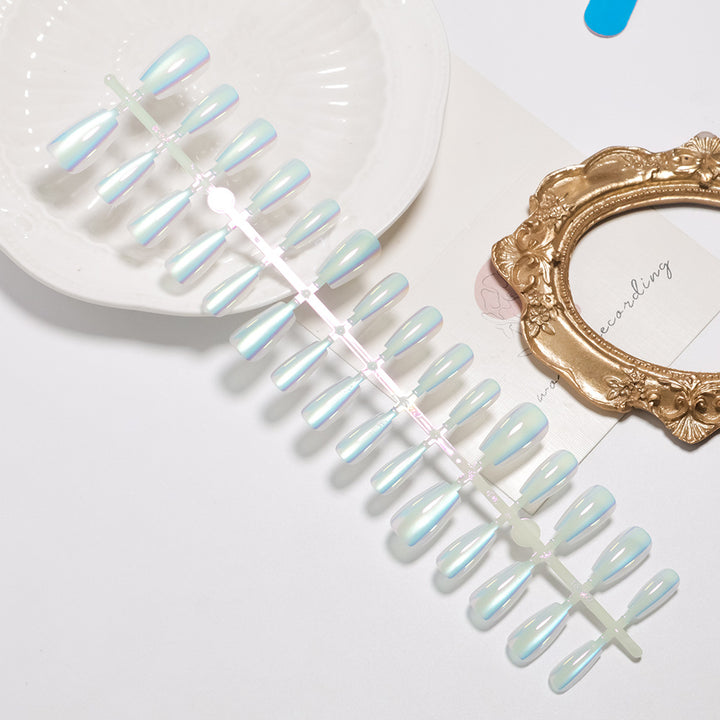 Iridescent Glossy Press-On Nail Set Bowlift
