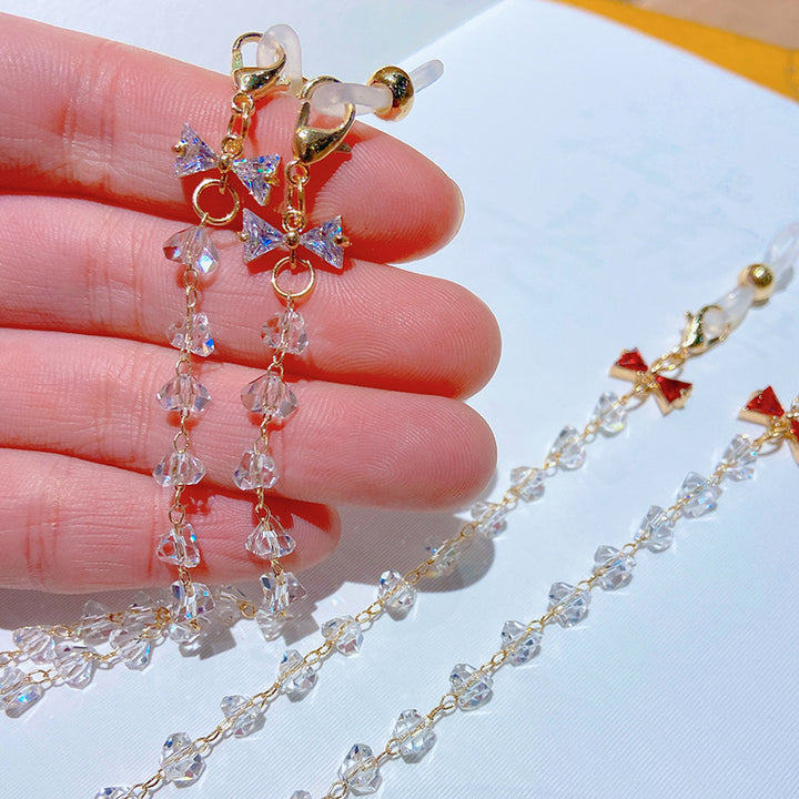 Jewelry necklace with sparkling crystals and elegant pendants Bowlift