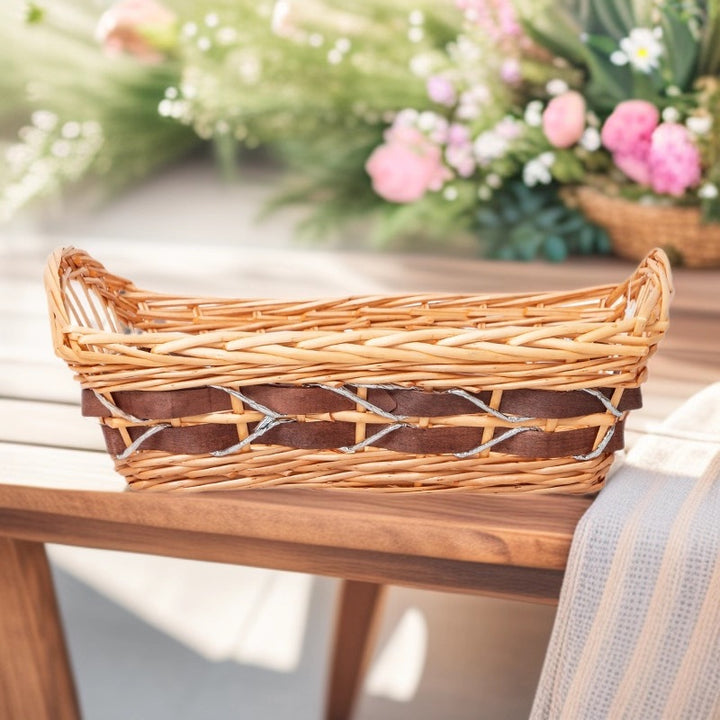 Braided storage basket with elegant fabric insert