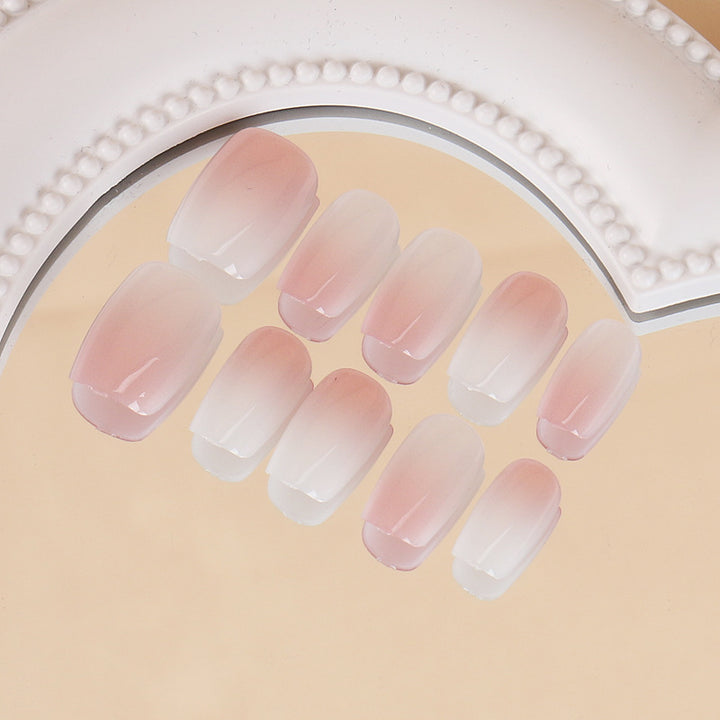 Ombre Press-On Nail Set with Natural Finish Bowlift