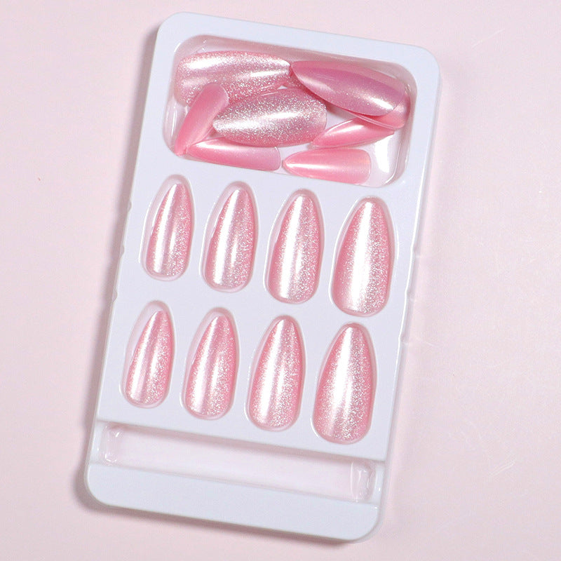 Sparkling Glittery Almond-Shaped Press-On Nails Bowlift