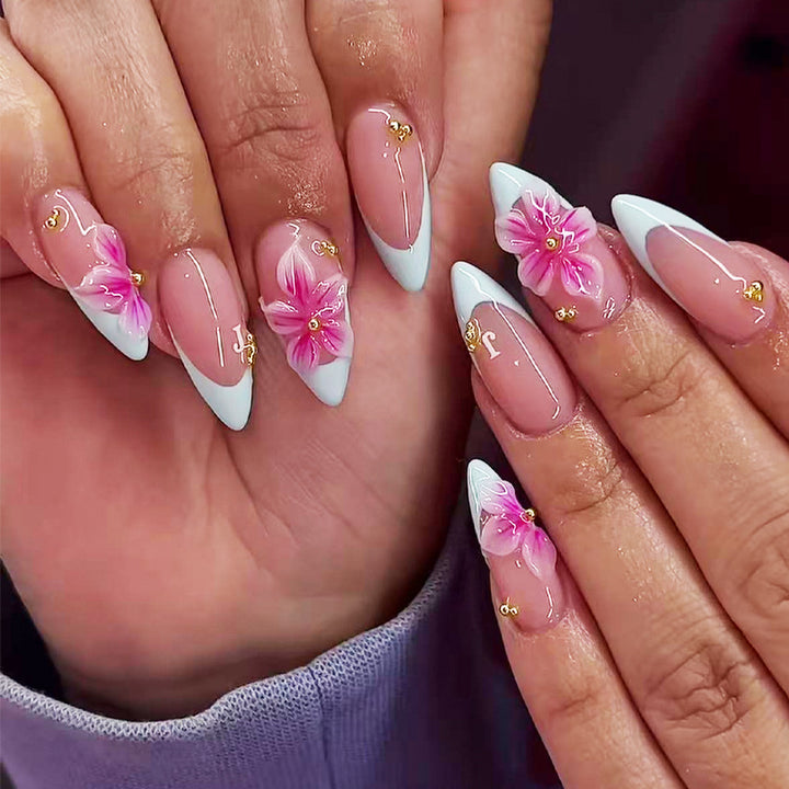 Gourmet Floral Artistic Press-On Nail Tips Bowlift