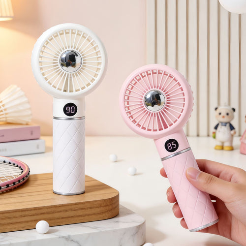 Portable Hand Fan with Digital Temperature Display and Comfortable Design Bowlift