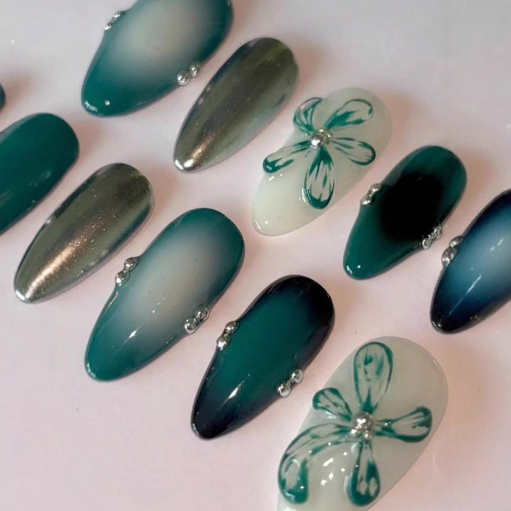 Artistic Press-On Nail Art Set Bowlift