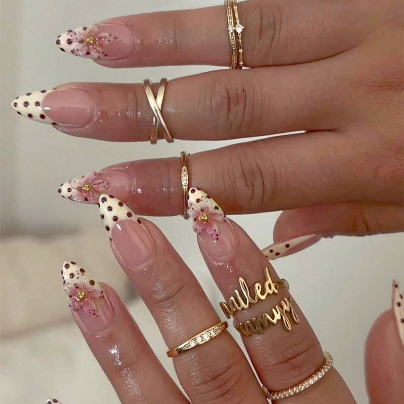 Polka Dot and Floral Press-On Nail Collection Bowlift