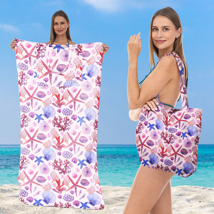Beach towel with elegant floral patterns Bowlift