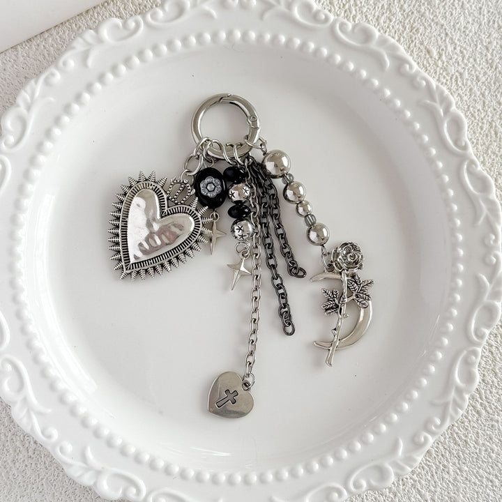 Keychain with heart and floral motif Bowlift